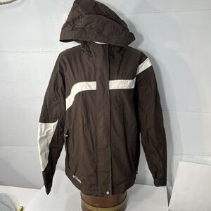 Columbia Omni-Tech 207 Women's xl Waterproof Brown Hooded fleece lining